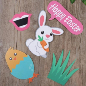 28pcs Easter Photo Booth Props  Easter Party Decorations
